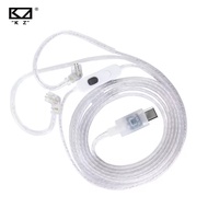 KZ Original TYPE-C Earphones Cables Silver Plated Upgrade Cable Headphones Wire For KZ Castor