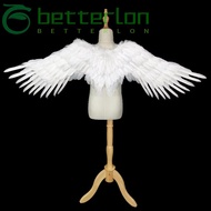 BETTER-LONTIME Angel Wings, Realistic Unisex Black Devil Wings, Lightweight Foldable White Swallow W