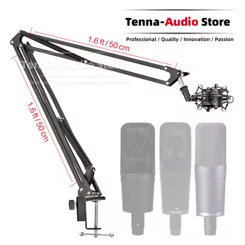 For AUDIO TECHNICA AT4050 AT4033 AT4040 AT4033A Mic Shock Mount Tabletop Clamp Suspension Boom Arm M