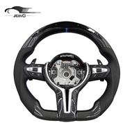 High Grade classic perforated leather carbon fiber steering wheel with LED for BMW F06 /F10/F12/F13/