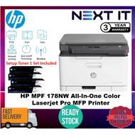 [READY STOCK] HP Color Laser MFP 178NW - Print, Copy, Scan, Wireless Printer (4ZB96A)