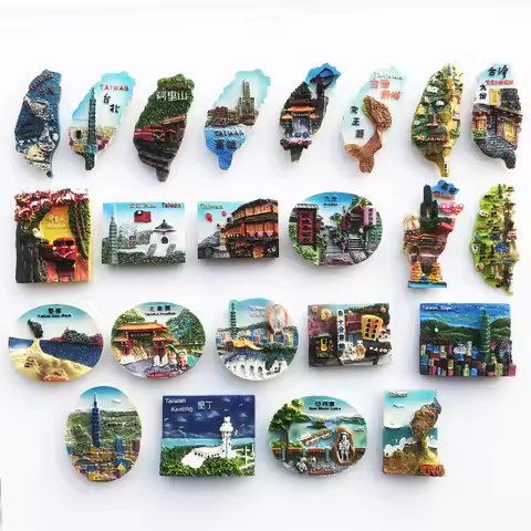 Taiwan Alishan Taroko Yeliu Kaohsiung Hualien Scenic Tourism Souvenirs Magnetic Refrigerator Sticker