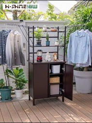 (日本Hi-SHINE海山)戶外鋁合金收納櫃三開門鬥櫃防水防曬防雨室外陽台置物組合儲物櫃(	T3781)