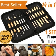 Satu Set Pisau Ukir Pahat Seni Lengkap Komplit 14 in 1 Crafting Art Knife dengan Box Penyimpanan Tas