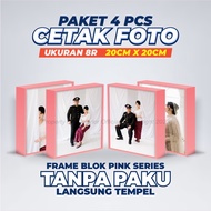 PINK SERIES - Photo Print + Fiber Block Frame 8r 20x20cm Aesthetic Room Wall Decoration
