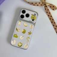 Blue Apple Slice integrated for iPhone17pro case iPhone14/11pro fake case feeling