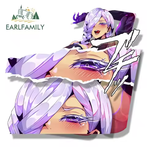 EARLFAMILY Happi Meimei Fanart Car Sticker Anime Chibi Big Head Waifu Decal NSFW Cartoon Peek Girl A