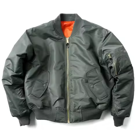 Men's MA1 Bomber Jacket Vintage Pilot Flight Jacket Winter Thickened Cotton Military Style Unisex Lo