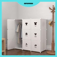 White 9 cube DIY Multipurpose Wardrobe Cabinet Clothes Storage Organizer Almari Rak