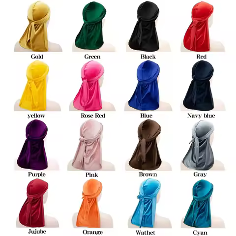 Unisex Men Women Velvet Doo Rags Durag Head Wraps Dew Rags Bandana Beanie for Cycling Motorcycle Ban