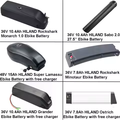 HILAND Rockshark Electric Bike Battery 36V 48V 7.8Ah 10.4Ah for Monarch Minotaur Super Lamassu Sabo 