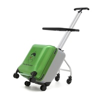 New Cartoon Suitcase for Kids Can Sit Boarding Cabin Luggage Childrens Suitcases Travel Lazy Trolley