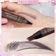 4 Points Eyebrow Pencil 4 Tip Liquid Brow Tattoo Pen Makeup Pen Waterproof Cosmetic EyeBrow Liner (W