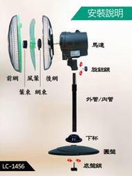 [免運費 吉賀]晶工牌14吋360轉超靜音循環涼風扇 LC-1456 循環扇 電風扇 涼風扇 360度電扇 旋轉風扇