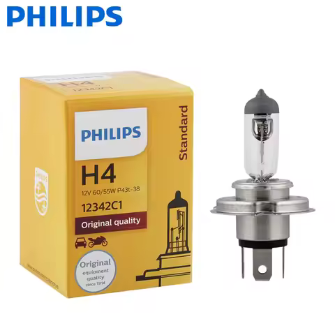 Philips H4 9003 HB2 12V 60/55W P43t Standard Headlight Original Car Lamp Genuine Halogen Bulb ECE Ap
