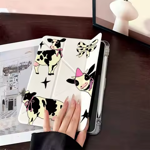 Cartoon Cow For Samsung Galaxy Tab A8 A9 A11 S6 S7 S8 S9 S10 FE Plus Lite Protective With Pen Slot T