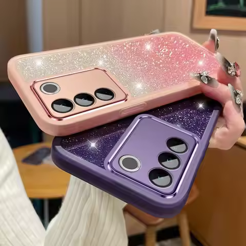 V40SE Phone Case Cute,Bling Glitter Cover For Vivo V40 SE V40E V30 V29 Lite Pro V30E Y53s Y30 Y38 V1