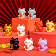 ADAWA 1pc Cute Cartoon Lucky Cat Exquisite Resin Ornament Small Gift Crafts Miniatures Figurines For Home Desktop Ornament MY