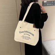 Peach Blossom Canvas Premium Tote Bag/Korean Shoulder Bag/Korean Jumbo Bag/Korean Tote Bag