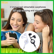 Won Portable 3 5mm Retractable Cable In-Ear Earphone Carry Headset Extendable Wire Earphone Straight