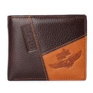 {Qian Chao Bao hang} 100 Cow Genuine Leather Men Wallet Many Departments Short Bifold Man Wallets Zipper Coin Pocket Card Holder Purses Male Wallets