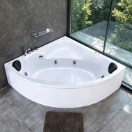 Triangular bathtub small apartment fan-shaped bathtub Couple bathtub For 2 Adults Romantic Luxury Co