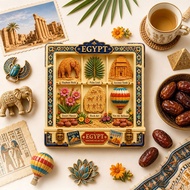 Resin Fridge Magnet Egypt Ancient Civilization Six‑Grid Design Travel Souvenir Magnetic Sticker Hist