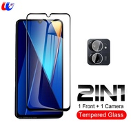 2to1ขอบสีดำ HD กระจกนิรภัยสำหรับ Xiaomi C65 Poco ปกป้องหน้าจอ Xiaomi แก้ว Poco C65 Pocophone Poko Po