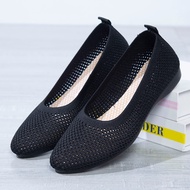 Old Beijing Cloth Shoes - Spring/Summer Mesh Flat Sole Open-Toe Sandals for Women