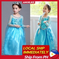 ✼▼Frozen Elsa Costume Dress for Kids Girls Birthday Costume For Baby Girl 3-10 Years old★1-2 days de