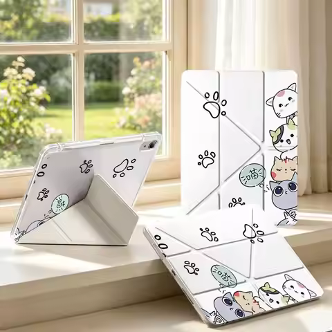 Cute Cat Claw Tablet Case For Samsung Galaxy Tab S8 S7 FE A9 Plus S9 Plus A11 S10 Lite A8 With Pen S