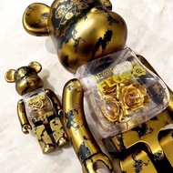 [In Stock] BE@RBRICK x Flora 400%/1000% Gold (2G Exclusive Limited Edition) 400% bearbrick flor@ gold