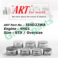ART Piston Set IS4D22WA for Isuzu 4.8 Diesel 4HG1 (36mm Pin) - Height 119.5mm - (115.0mm)