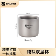 99.7% Pure Titanium Cup 01019/Double Layer/Wine Cup/Tea Cup/Beer Cup/75ml/120ml/240ml/400ml/Acid-Res