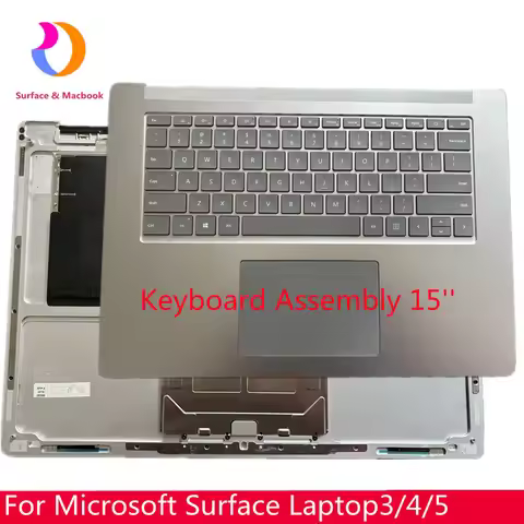 Keyboard Topcase for Surface Laptop 3 4 5 Keyboard Assembly 1872 1873 1979 Silver 15'' English