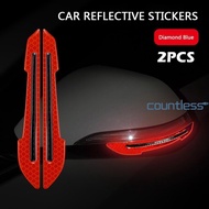 2x Car Rearview Mirror Reflector Sticker Reflective Bumper Tape (Red) ✨ [countless.sg]