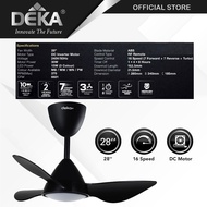 (2024 New) Deka+ CROX 28 LED 28" 3 Blades Dc Motor Ceiling Fan with LED Light | 16 speeds | Ceiling 