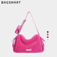 BAGSMART Plush Crossbody Bag Autumn Winter Cute Shoulder Bag Sling Bag Women Handbag with Purse