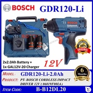 B-B12DL20 GDR120-Li-2.0Ah BOSCH CORDLESS IMPACT DRIVER 12V ( 06019F00L6 )