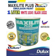 ⭐1 LITER MAXILITE PLUS DULUX® EMULSION PAINT 2 COLOUR: WHITE 15245/ BLACK 10222 ✅