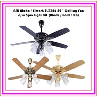 NSB Aloha / Elmark EL3386 52" Ceiling Fan With Light Kit C/W bulb