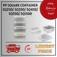 SQ 250/350/450/550/1500 (10PCS/ 50PCS) SQUARE DISPOSABLE PLASTIC FOOD CONTAINER BEKAS PETAL PLASTIK