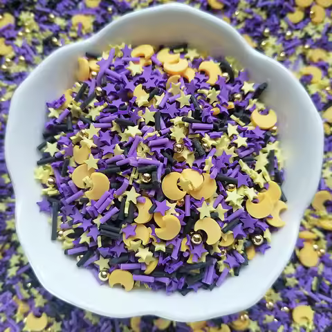 500g/200g DIY Slime Sprinkles Halloween Resin Sky Moon Star Mixed Polymer Clay Sprinkles Slices
