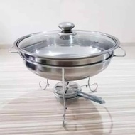 Warmer STOVE Buffet SOUP Holder Round Buffet Glass Lid Buffet SOUP SET With SPIRTUS WARMER