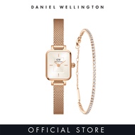 Daniel Wellington Gift Set - Quadro Mini 15.4x18.2mm Melrose Rose gold Champagne + Classic Tennis Br
