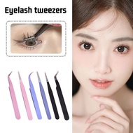 Diy Eyelash Tweezers Fake Eyelash Color Tweezers Straight Tweezers Color Head Macaron Elbow H6q3