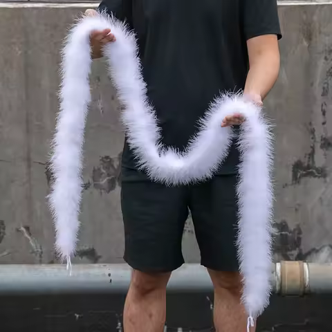 2Yards Super Soft Turkey Marabou Feathers Boa 22Gram White Ostrich Feather Shawl for Wedding Christm