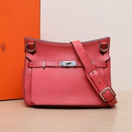 HERMES 吉普賽Jypsiere28A5杜鵑紅TC皮框N銀扣肩背包