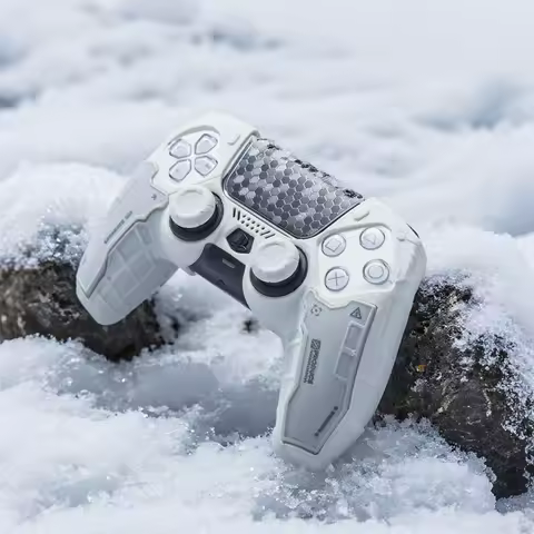 Tactical Mecha Matte Silicone Soft Protector Sticker Skin For Sony Dualsense 5 PS5 Controller Case T