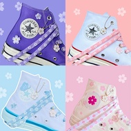1 Pair Colorful Cherry Blossom Shoelace Cute Girl Summer Canvas Shoes Board Shoes Flower Lace 140cm 